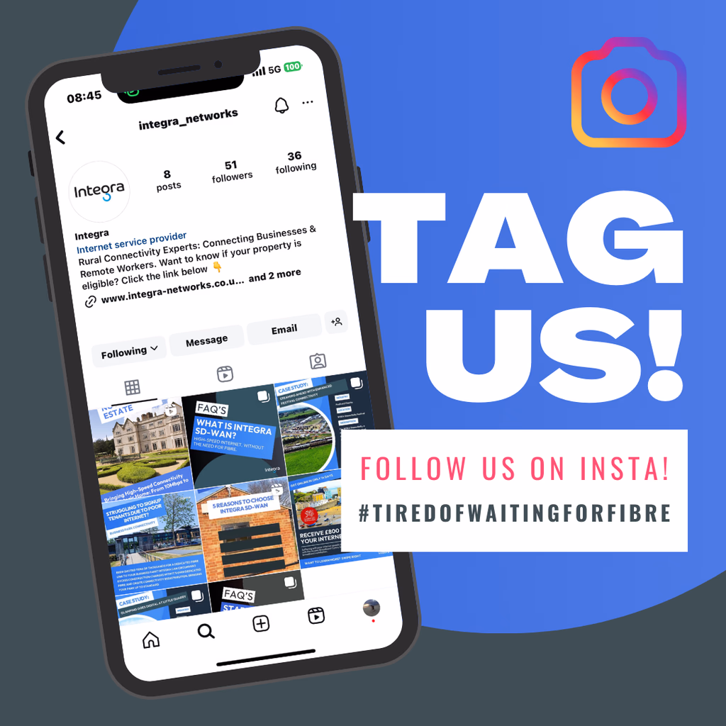 Follow Integra Networks on Instagram — @integra_networks #TIREDOFWAITINGFORFIBRE